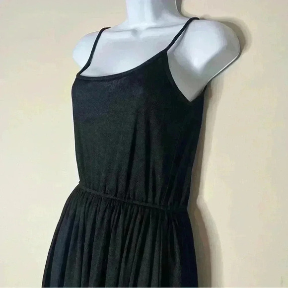 Vintage 70s Clovis Ruffin Black Sleeveless Midi Dress Ruffinwear - Picture 2 of 9